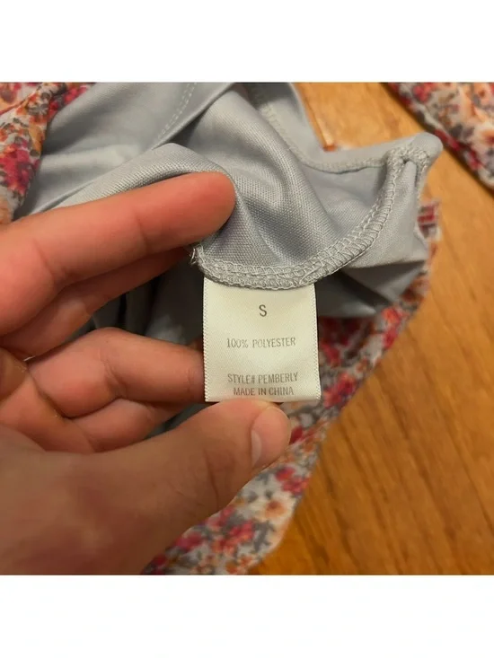 Miami Floral Long Sleeve Dress Boho Flowy Mini Spring Romantic Feminine S - Picture 5 of 8